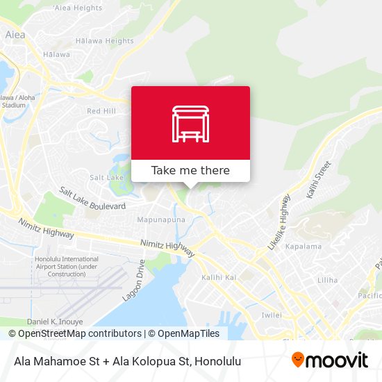 Ala Mahamoe St + Ala Kolopua St map
