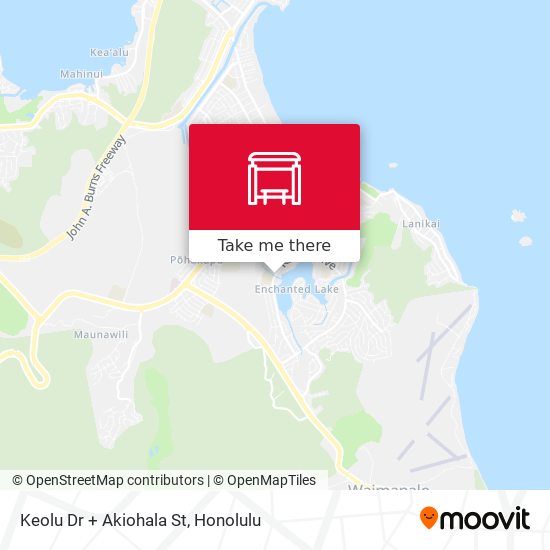 Mapa de Keolu Dr + Akiohala St