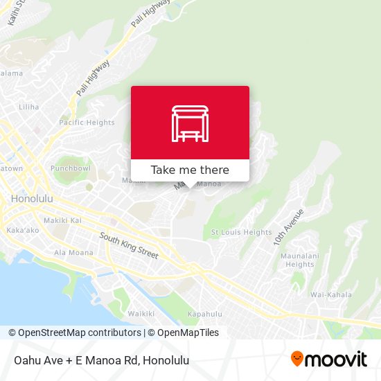 Oahu Ave + E Manoa Rd map