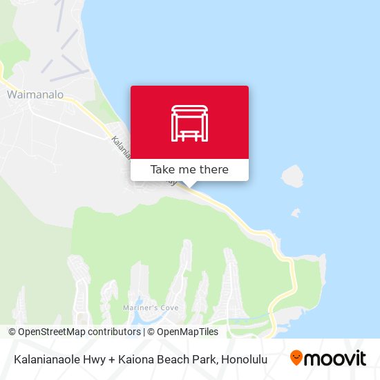 Kalanianaole Hwy + Kaiona Beach Park map