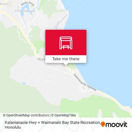 Mapa de Kalanianaole Hwy + Waimanalo Bay State Recreation