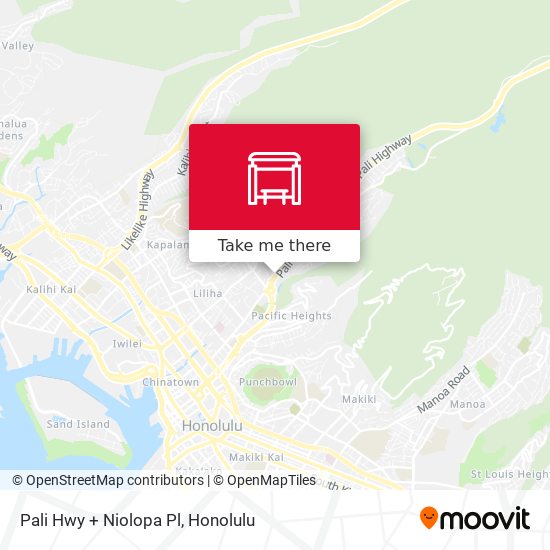 Mapa de Pali Hwy + Niolopa Pl