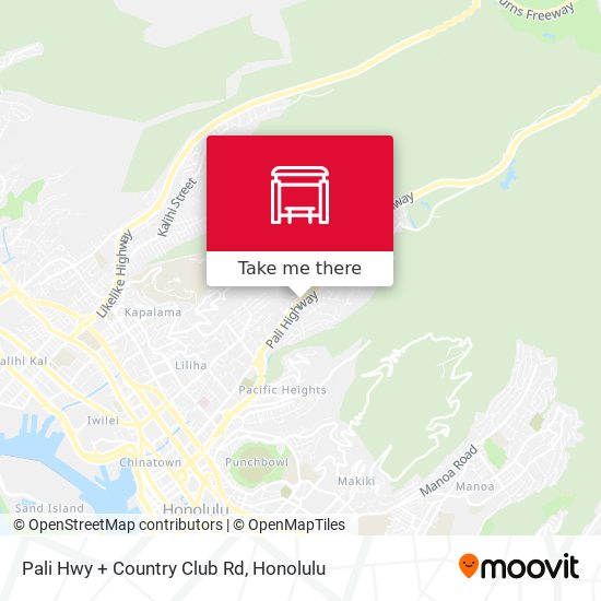 Pali Hwy + Country Club Rd map
