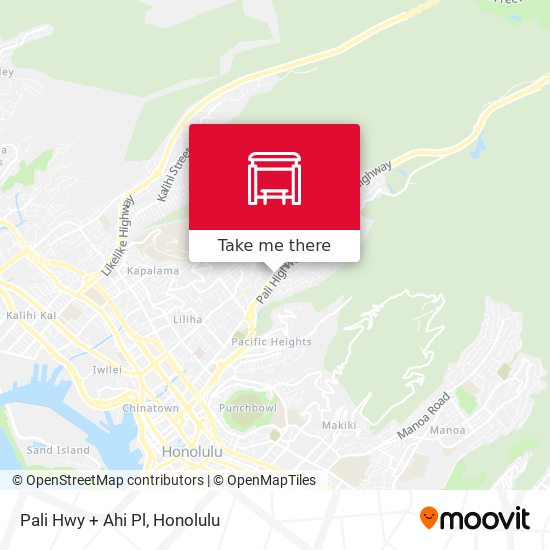 Pali Hwy + Ahi Pl map