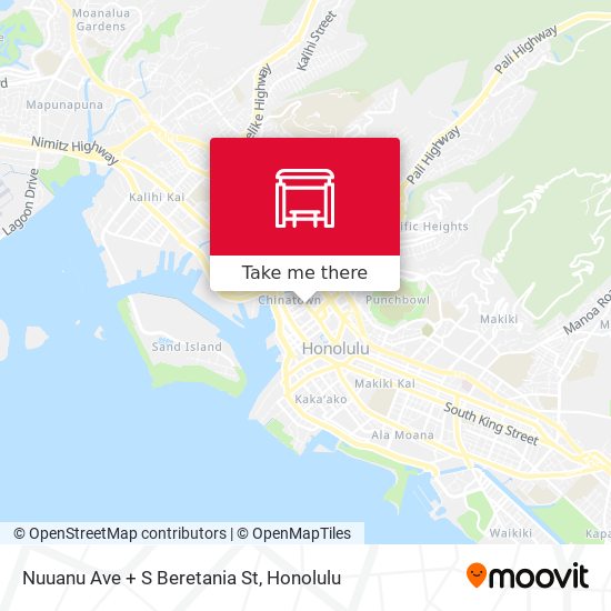 Nuuanu Ave + S Beretania St map