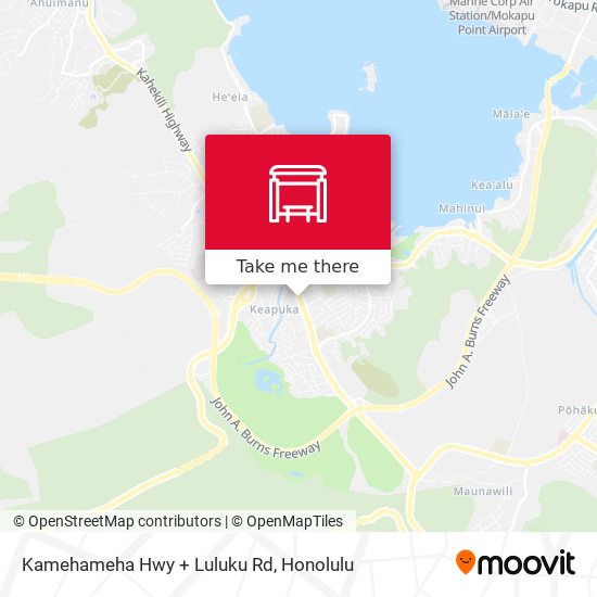 Kamehameha Hwy + Luluku Rd map