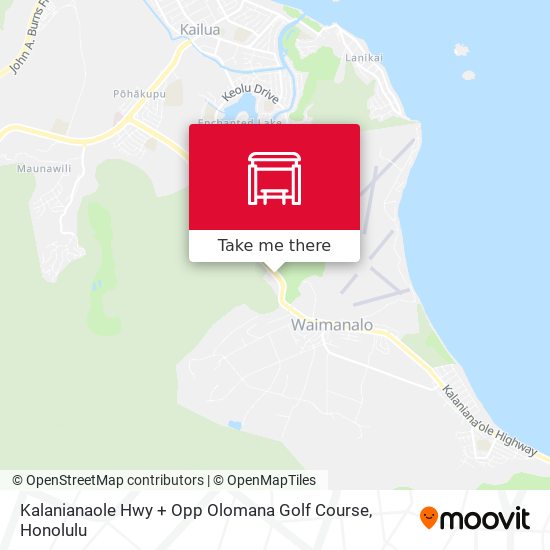 Kalanianaole Hwy + Opp Olomana Golf Course map