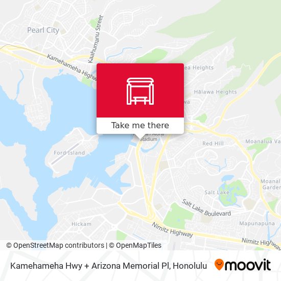 Kamehameha Hwy + Arizona Memorial Pl map