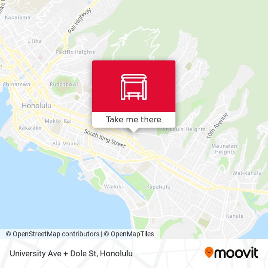 Mapa de University Ave + Dole St