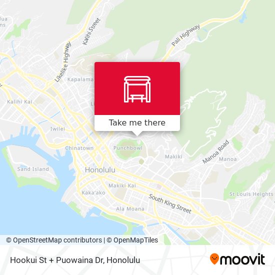 Hookui St + Puowaina Dr map