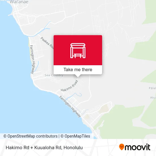 Hakimo Rd + Kuualoha Rd map