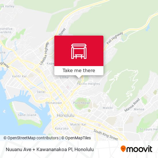Nuuanu Ave + Kawananakoa Pl map