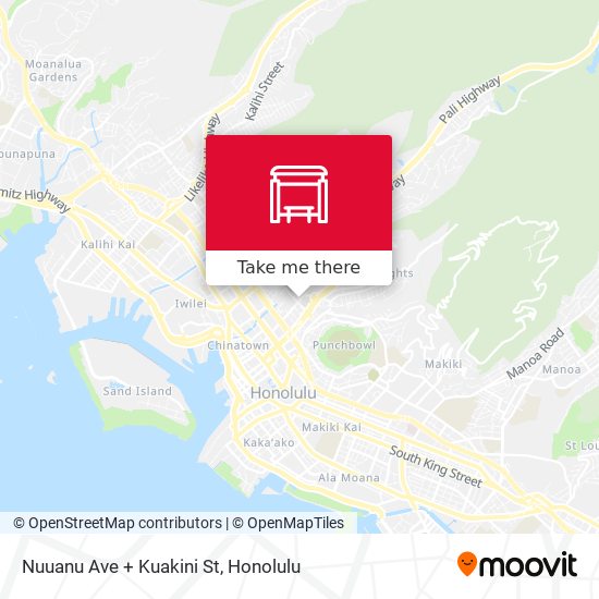 Nuuanu Ave + Kuakini St map