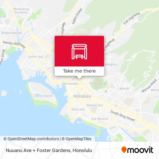 Nuuanu Ave + Foster Gardens map