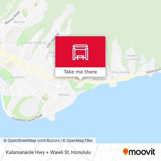 Kalanianaole Hwy + Waieli St map