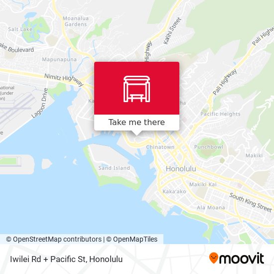 Iwilei Rd + Pacific St map