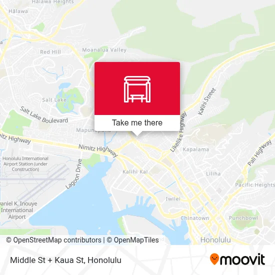 Middle St + Kaua St map
