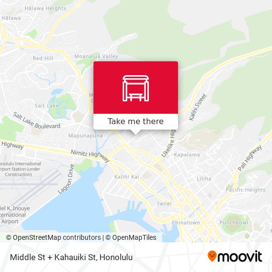 Mapa de Middle St + Kahauiki St