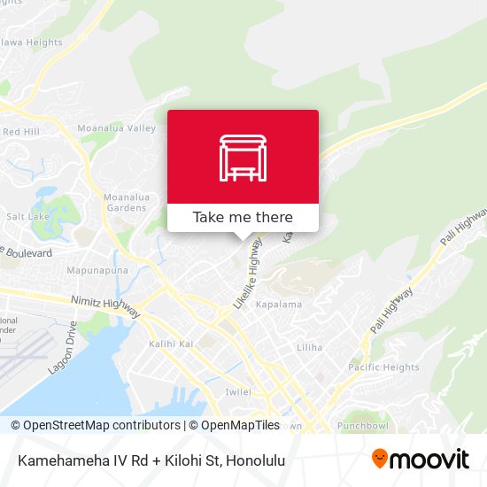 Kamehameha IV Rd + Kilohi St map