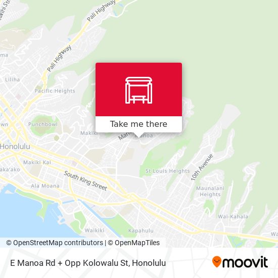Mapa de E Manoa Rd + Opp Kolowalu St