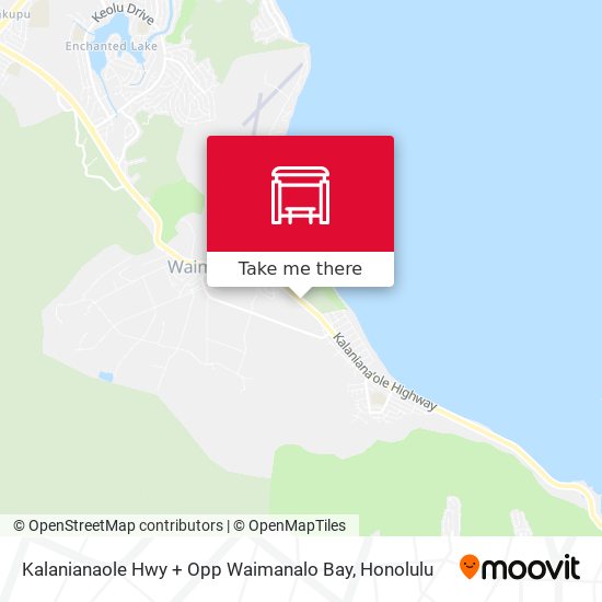 Kalanianaole Hwy + Opp Waimanalo Bay map