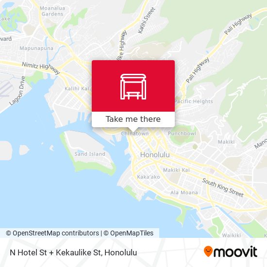 N Hotel St + Kekaulike St map