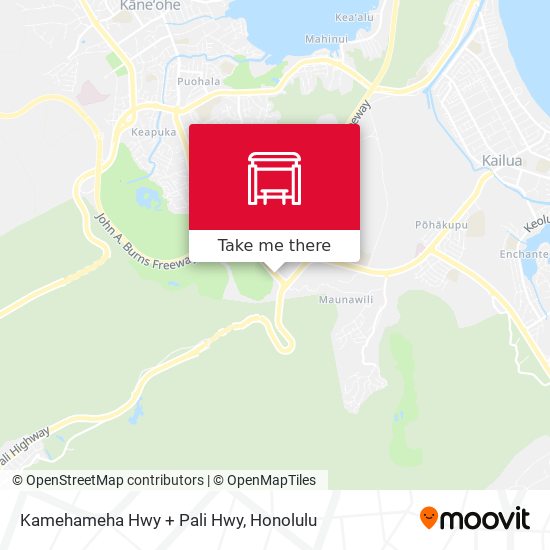 Kamehameha Hwy + Pali Hwy map