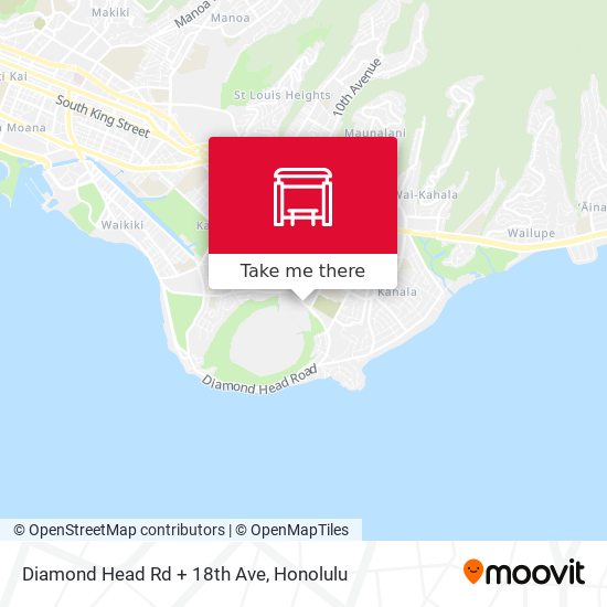Diamond Head Rd + 18th Ave map