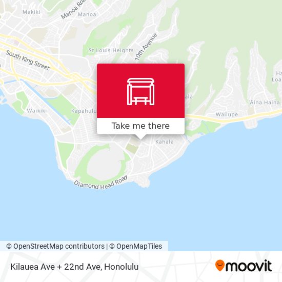 Kilauea Ave + 22nd Ave map
