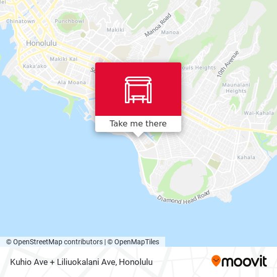 Kuhio Ave + Liliuokalani Ave map