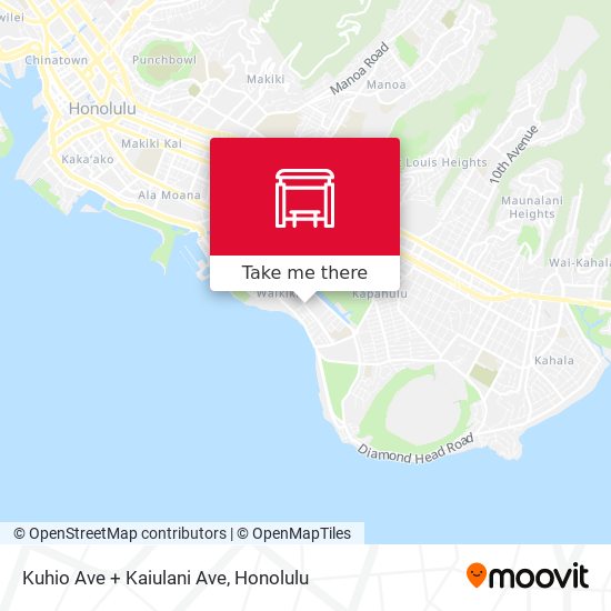 Kuhio Ave + Kaiulani Ave map