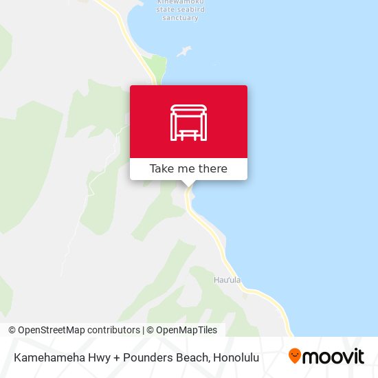 Kamehameha Hwy + Pounders Beach map