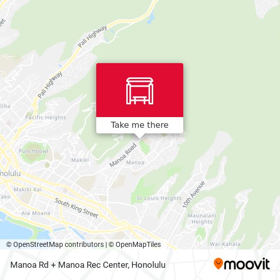 Manoa Rd + Manoa Rec Center map