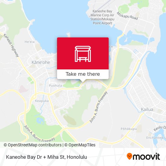 Mapa de Kaneohe Bay Dr + Miha St