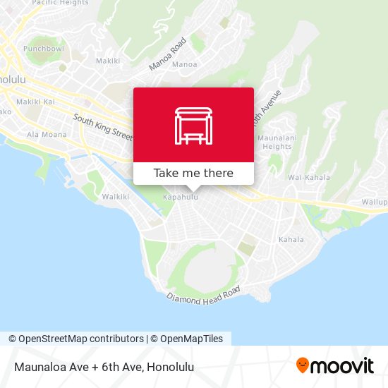 Maunaloa Ave + 6th Ave map