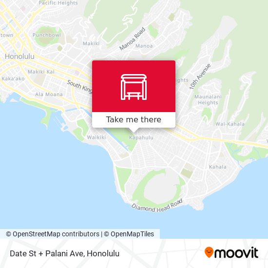 Mapa de Date St + Palani Ave