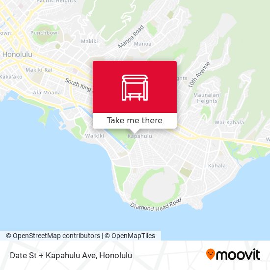 Date St + Kapahulu Ave map