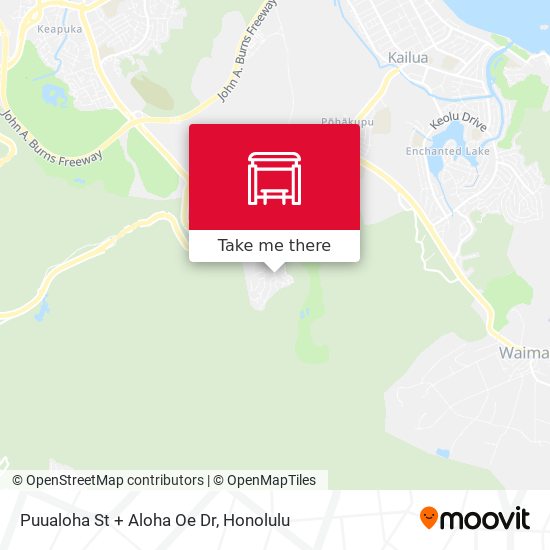 Puualoha St + Aloha Oe Dr map