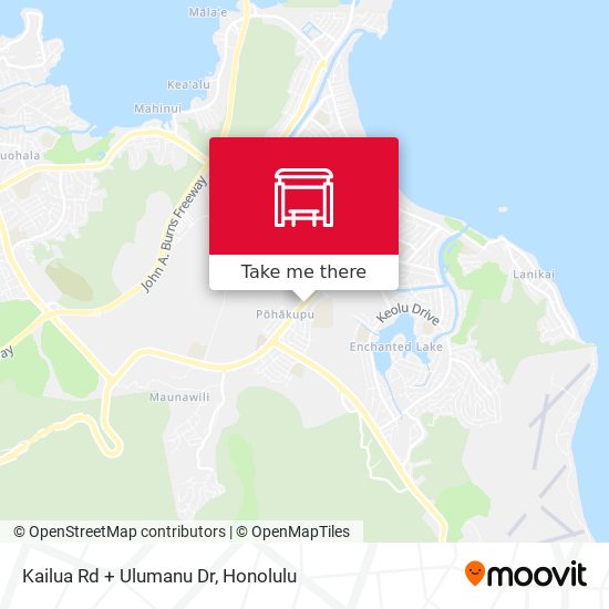 Mapa de Kailua Rd + Ulumanu Dr