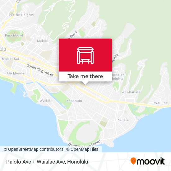 Palolo Ave + Waialae Ave map