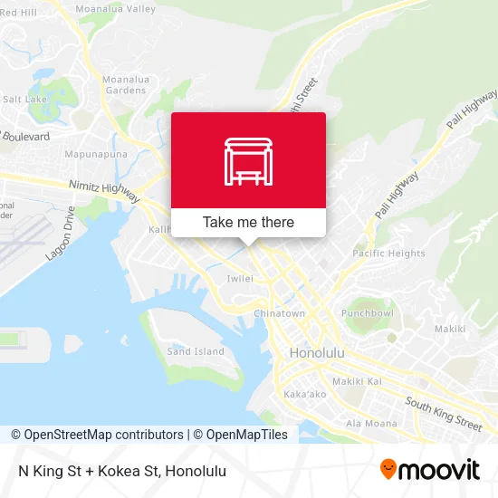 N King St + Kokea St map