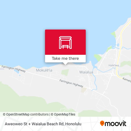 Mapa de Aweoweo St + Waialua Beach Rd