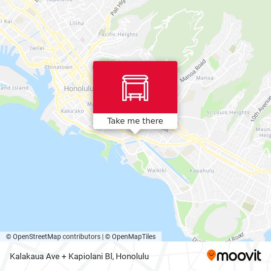 Mapa de Kalakaua Ave + Kapiolani Bl