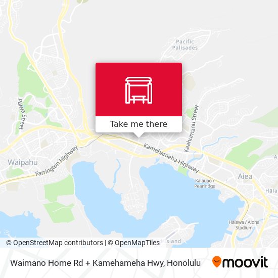 Mapa de Waimano Home Rd + Kamehameha Hwy
