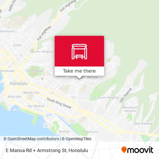 E Manoa Rd + Armstrong St map