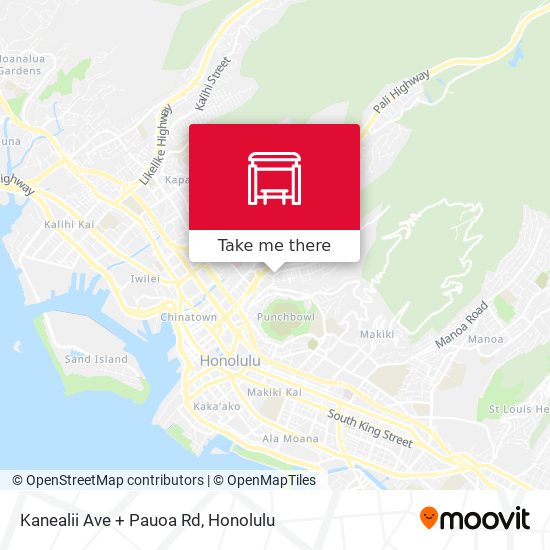 Kanealii Ave + Pauoa Rd map