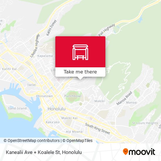 Kanealii Ave + Koalele St map