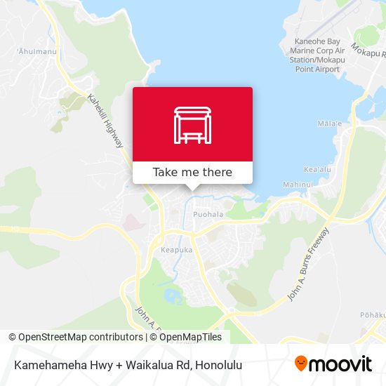 Kamehameha Hwy + Waikalua Rd map