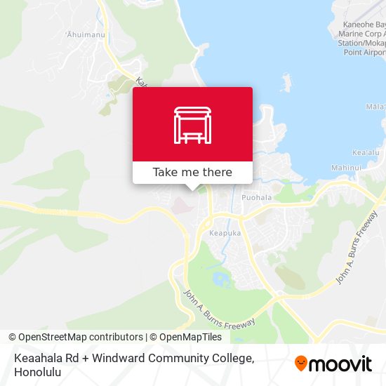 Keaahala Rd + Windward Community College map