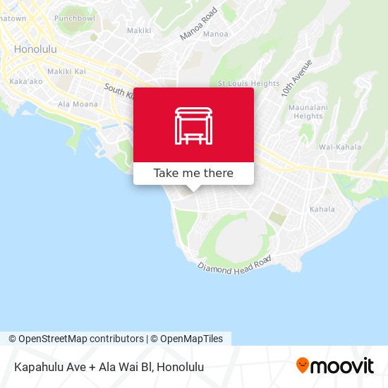 Kapahulu Ave + Ala Wai Bl map